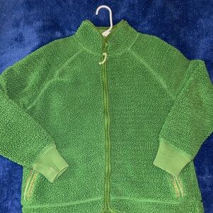 Green old navy fluffy zip up jacket